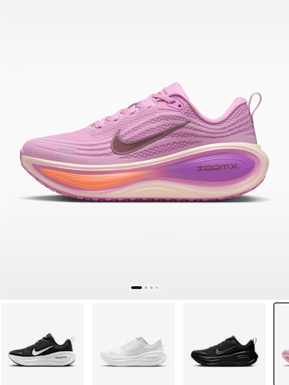 Nike Women’s Pink & Purple ZoomX Running Shoe with Orange Accent